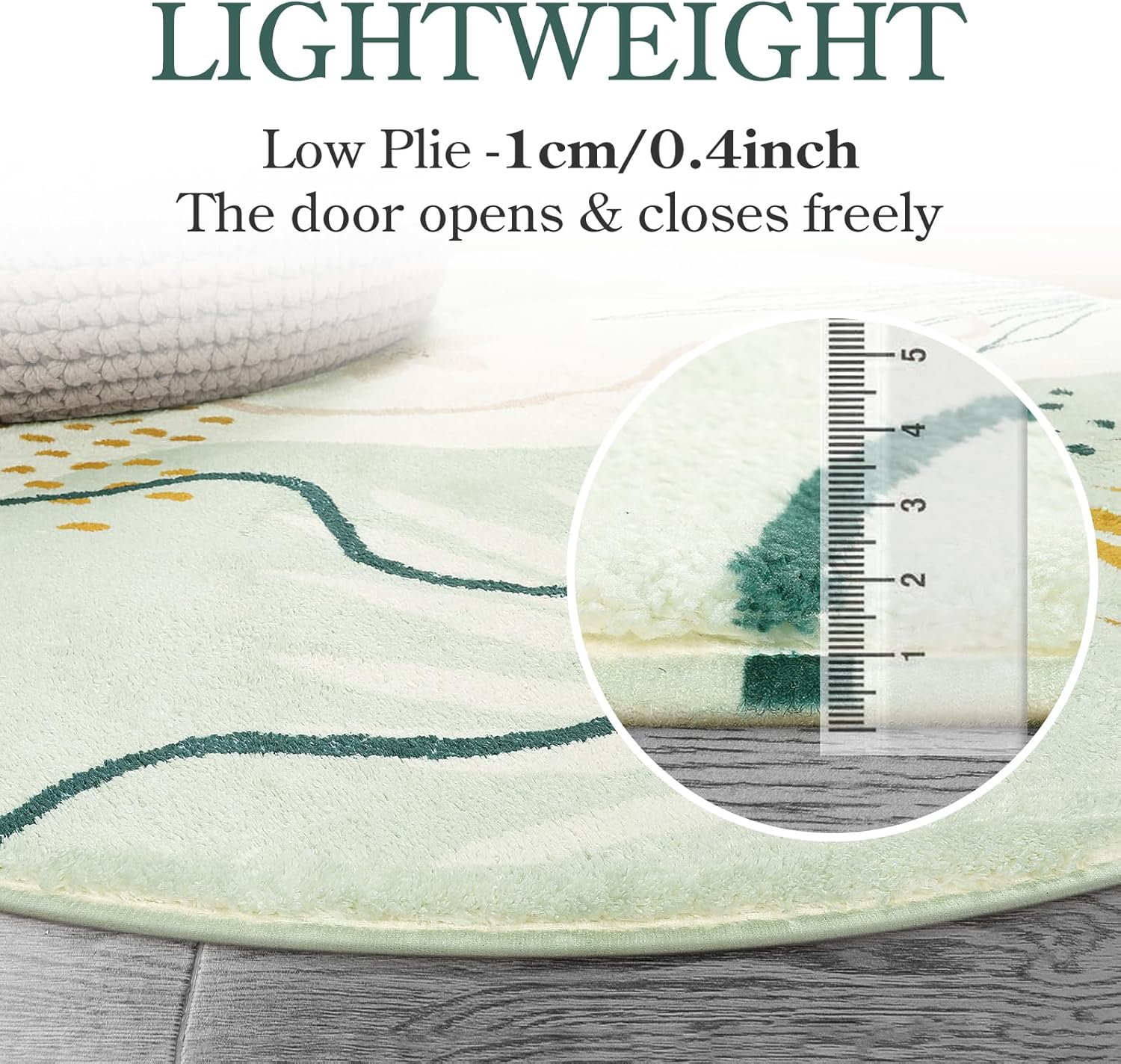 Lahome Green Botanical Print Small Throw Rugs Modern Abstract Non-Slip 3x5 Minimalist Art Area Rug Accent Distressed WashableFloor Carpet for Living Room Bedroom Entryway - Image 6